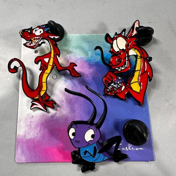 Lucky Mushu Dragon Lapel Pin Bug Mulan Princess Brooch Jewelry Accessories Pin - Picture 2 of 9